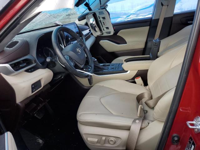 5TDHZRBH5LS011299 - 2020 TOYOTA HIGHLANDER XLE RED photo 7
