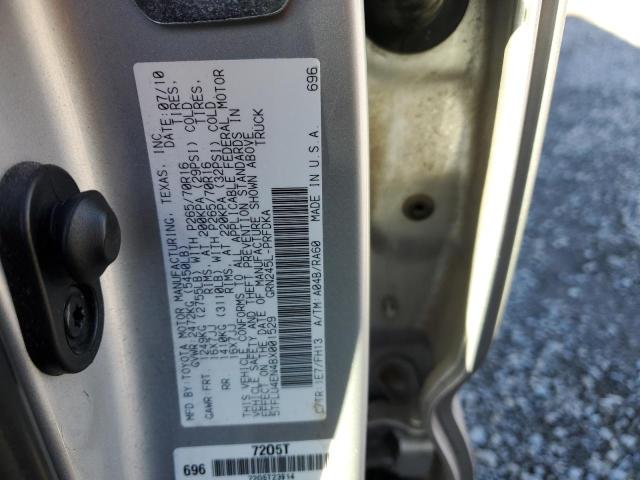 5TFLU4EN4BX001529 - 2011 TOYOTA TACOMA DOUBLE CAB SILVER photo 12