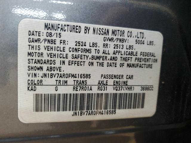 JN1BV7AR0FM416585 - 2015 INFINITI Q50 BASE GRAY photo 12
