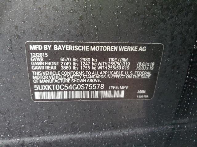 5UXKT0C54G0S75578 - 2016 BMW X5 XDR40E GRAY photo 12