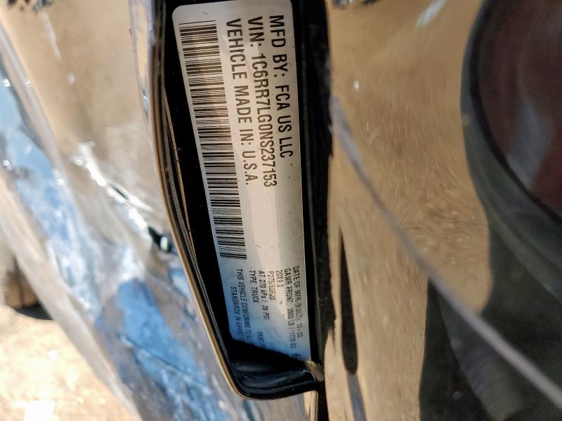 1C6RR7LG0NS237153 - 2022 RAM 1500 CLASS SLT Siyah fotoğraf 13