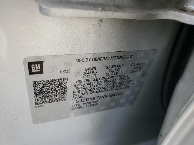 1G1ZD5ST7KF184409 - 2019 CHEVROLET MALIBU LT SILVER photo 12