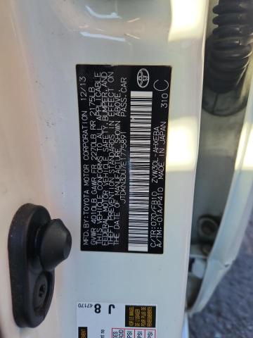 JTDKN3DU7E1775891 - 2014 TOYOTA PRIUS WHITE photo 12