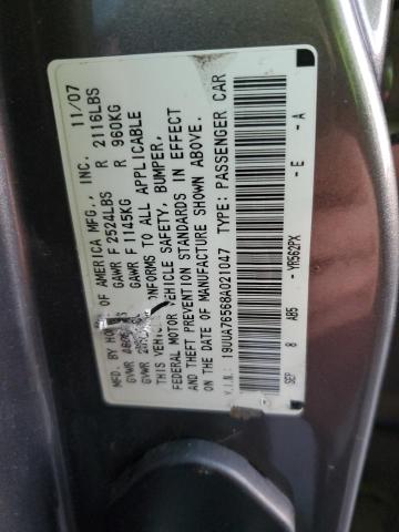 19UUA76568A021047 - 2008 ACURA TL TYPE S GRAY photo 12