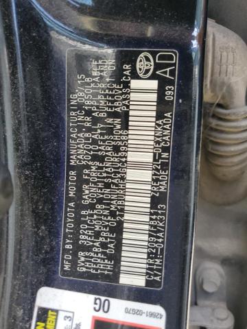 2T1BURHE3GC499586 - 2016 TOYOTA COROLLA L BLACK photo 12