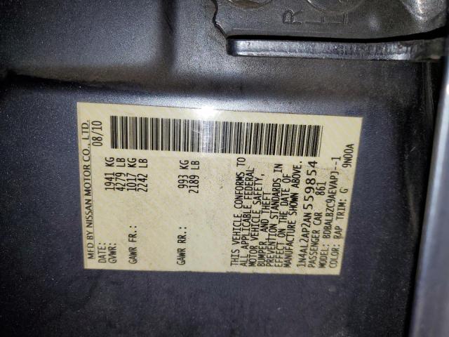1N4AL2AP2AN559854 - 2010 NISSAN ALTIMA BASE Szary zdjęcie 12