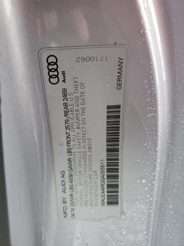 WAUC4AFR3GA055511 - 2016 AUDI S5 PREMIUM PLUS ვერცხლისფერი ფოტო 13