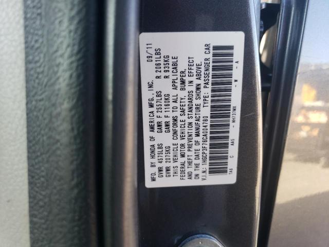 1HGCP3F76CA004780 - 2012 HONDA ACCORD EX GRAY photo 12