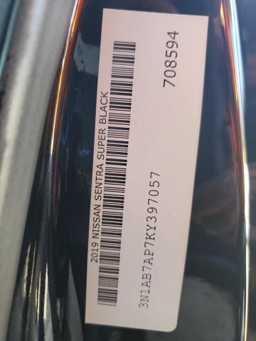 3N1AB7AP7KY397057 - 2019 NISSAN SENTRA S 黑色 照片 12