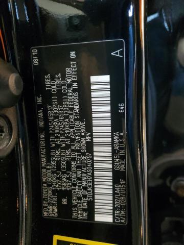 5TDJK3EH7AS040797 - 2010 TOYOTA HIGHLANDER SE BLACK photo 13