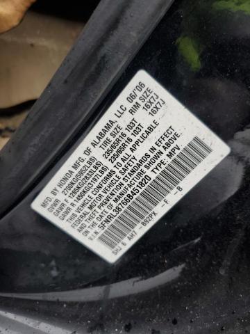 5FNRL38766B451820 - 2006 HONDA ODYSSEY EXL BLACK photo 13