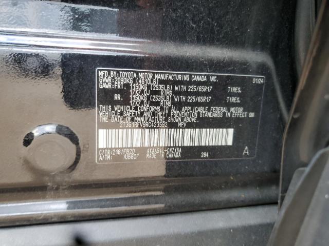 2T3G1RFV9RC423592 - 2024 TOYOTA RAV4 LE BLACK photo 12