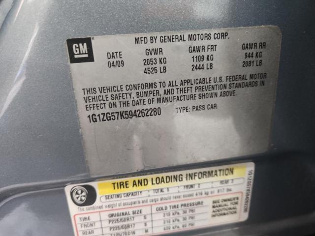 1G1ZG57K594262280 - 2009 CHEVROLET MALIBU LS BLUE photo 12