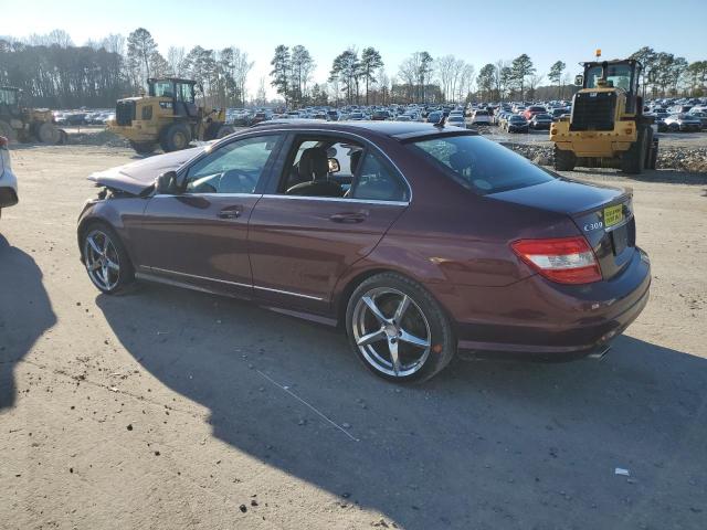 WDDGF54X58R013745 - 2008 MERCEDES-BENZ C 300 BURGUNDY photo 2