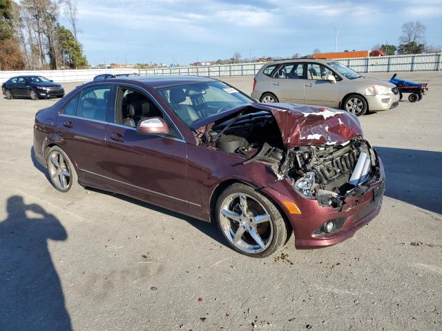 WDDGF54X58R013745 - 2008 MERCEDES-BENZ C 300 BURGUNDY photo 4