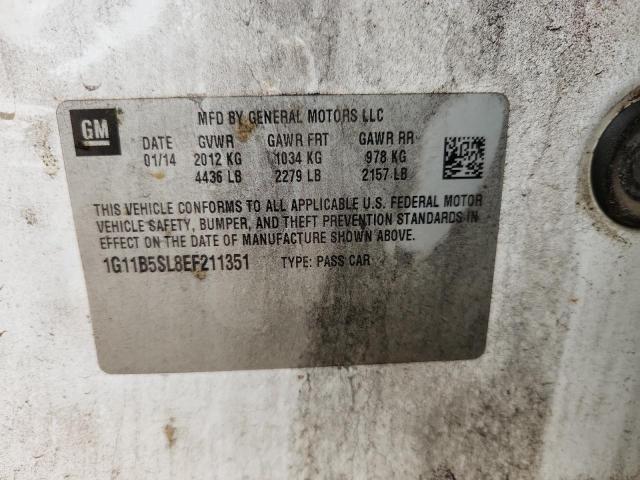 1G11B5SL8EF211351 - 2014 CHEVROLET MALIBU LS WHITE photo 12
