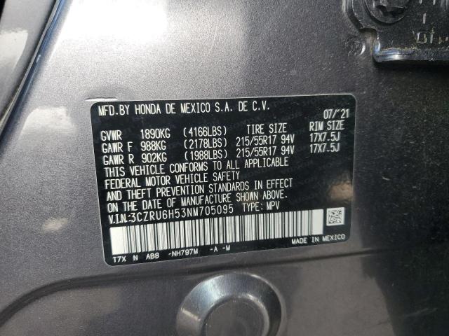 3CZRU6H53NM705095 - 2022 HONDA HR-V EX GRAY photo 14