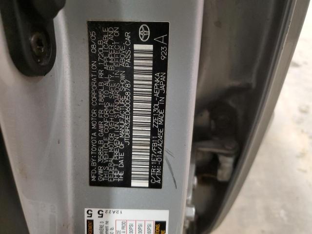 JTDBR32E060058787 - 2006 TOYOTA COROLLA CE SILVER photo 12