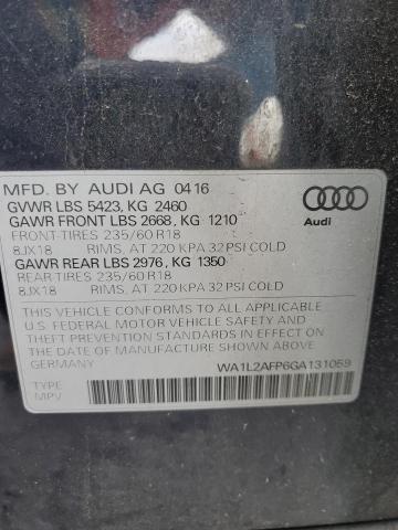 WA1L2AFP6GA131059 - 2016 AUDI Q5 PREMIUM PLUS ლურჯი ფოტო 13