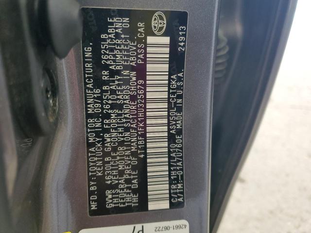 4T1BF1FK1HU325679 - 2017 TOYOTA CAMRY LE CHARCOAL photo 13