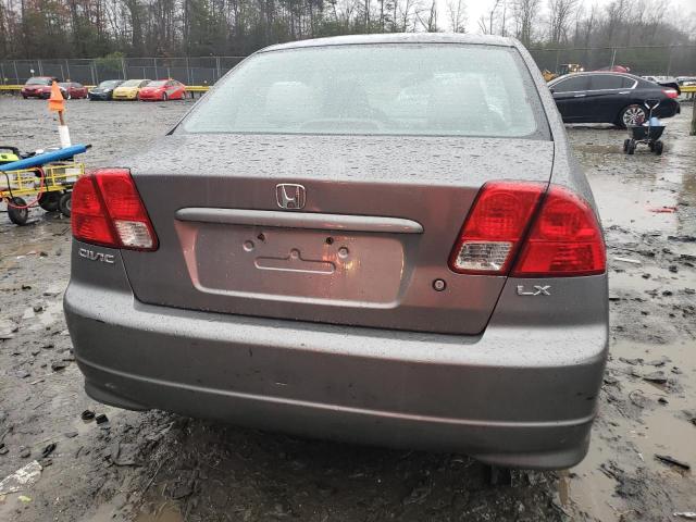 2HGES16515H587242 - 2005 HONDA CIVIC LX GRAY photo 6