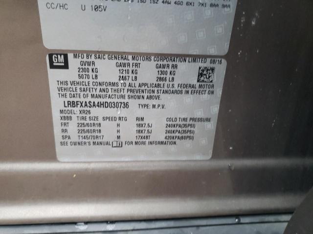 LRBFXASA4HD030736 - 2017 BUICK ENVISION PREFERRED BROWN photo 13