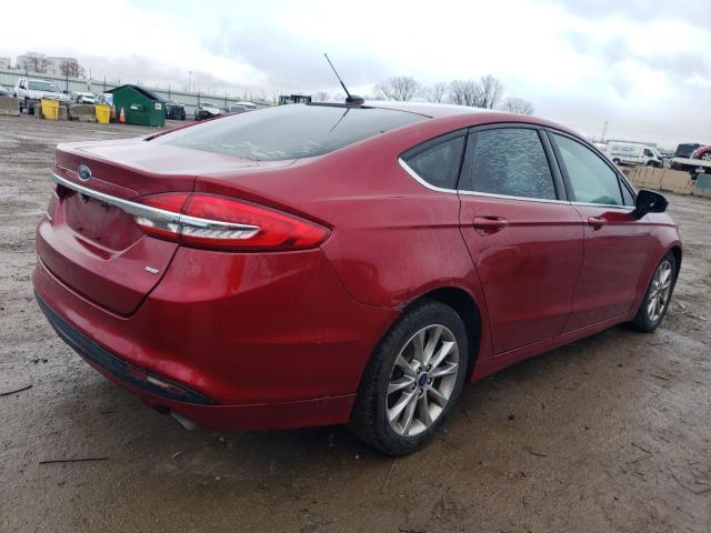 3FA6P0H72HR347824 - 2017 FORD FUSION SE RED photo 3