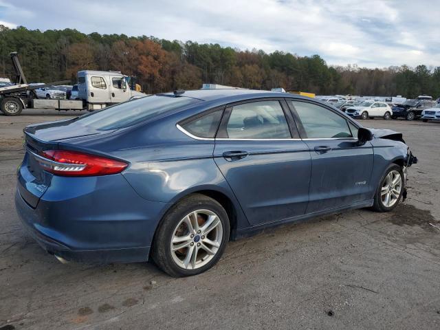 3FA6P0LU0JR137838 - 2018 FORD FUSION SE HYBRID BLUE photo 3