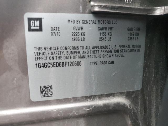 1G4GC5ED6BF120606 - 2011 BUICK LACROSSE CXL ყავისფერი ფოტო 12