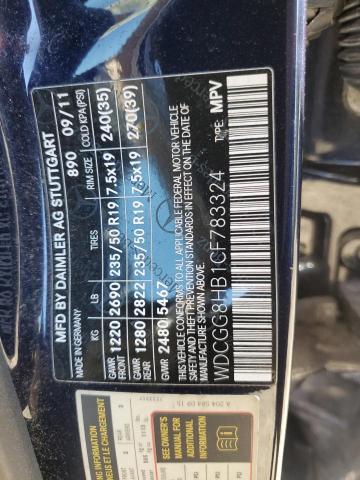 WDCGG8HB1CF783324 - 2012 MERCEDES-BENZ GLK 350 4MATIC BLUE photo 13