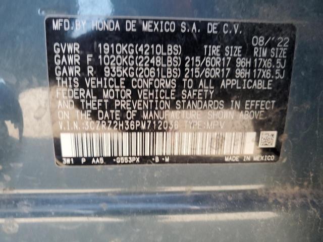 3CZRZ2H36PM712036 - 2023 HONDA HR-V LX BLUE photo 13