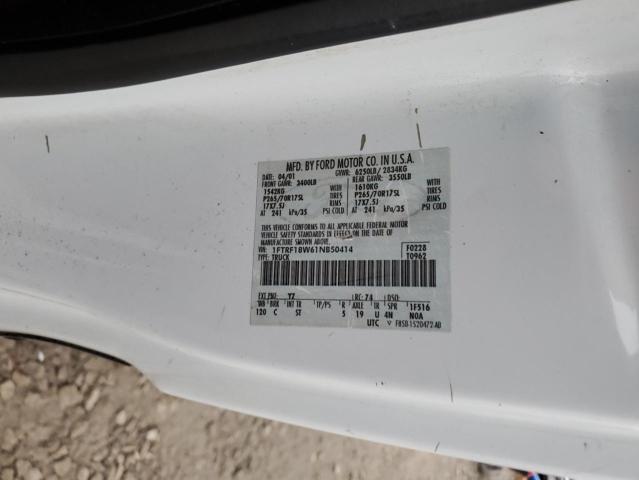 1FTRF18W61NB50414 - 2001 FORD F150 WHITE photo 12