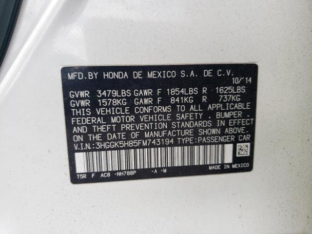 3HGGK5H85FM743194 - 2015 HONDA FIT EX 白色 照片 12