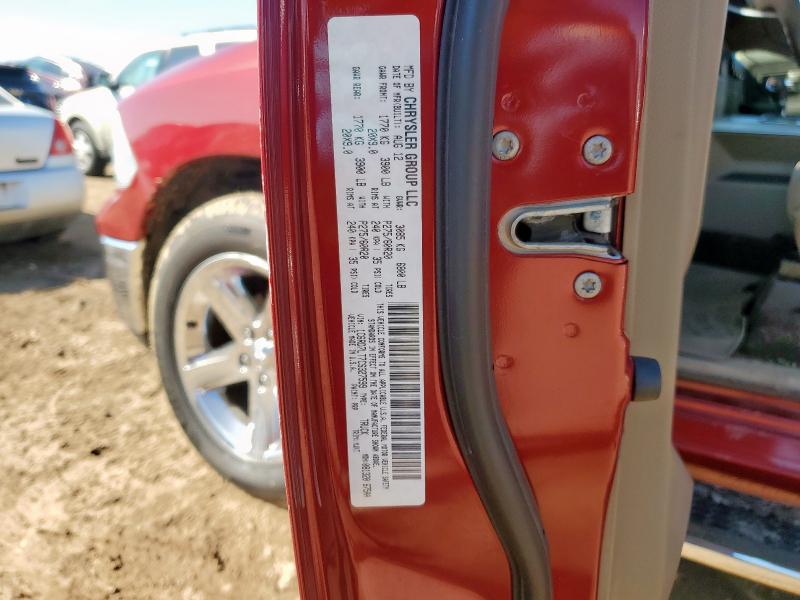 1C6RD7LT7CS327599 - 2012 DODGE RAM 1500 SLT MAROON photo 12