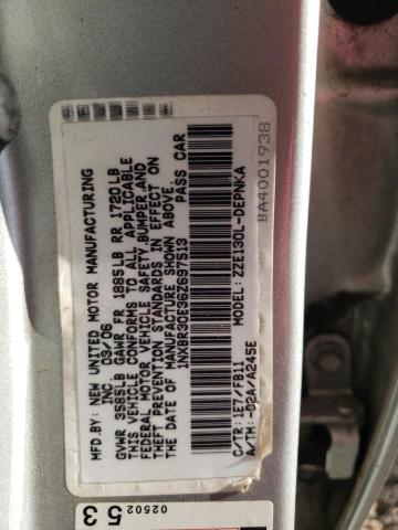 1NXBR30E36Z697513 - 2006 TOYOTA COROLLA CE SILVER photo 12