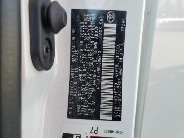 4T1BF1FK9FU986213 - 2015 TOYOTA CAMRY LE WHITE photo 12