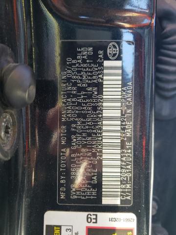2T1KU4EE3AC475920 - 2010 TOYOTA COROLLA MA 黑色 照片 12