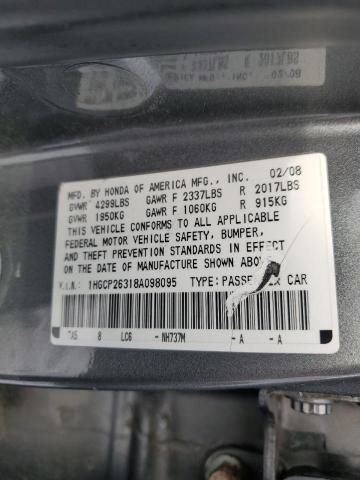 1HGCP26318A098095 - 2008 HONDA ACCORD LX GRAY photo 13