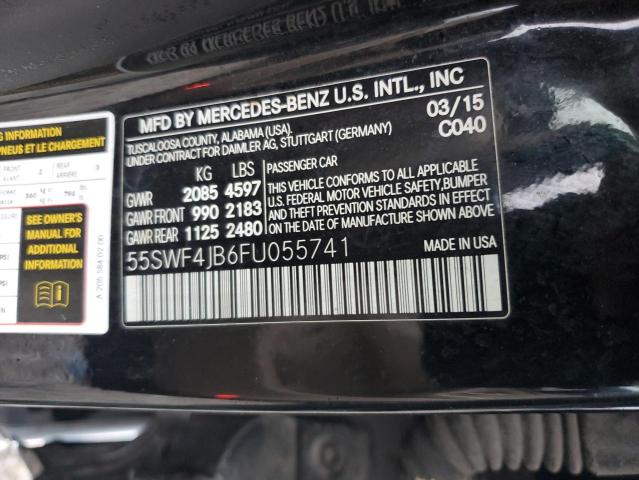 55SWF4JB6FU055741 - 2015 MERCEDES-BENZ C 300 BLACK photo 12