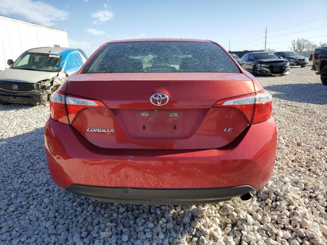 5YFBURHEXGP393684 - 2016 TOYOTA COROLLA L RED photo 6