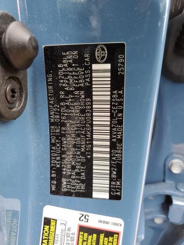 4T1G11AK6PU083899 - 2023 TOYOTA CAMRY SE NIGHT SHADE BLUE photo 12