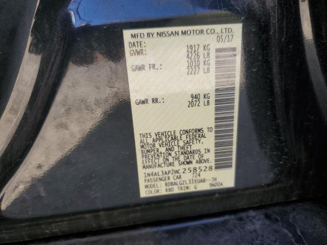 1N4AL3AP2HC258528 - 2017 NISSAN ALTIMA 2.5 黑色 照片 12