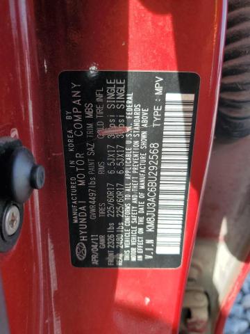 KM8JU3AC6BU292568 - 2011 HYUNDAI TUCSON GLS Rot Foto 12