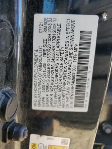 5FNYF8H54MB031033 - 2021 HONDA PASSPORT EXL Siyah fotoğraf 13