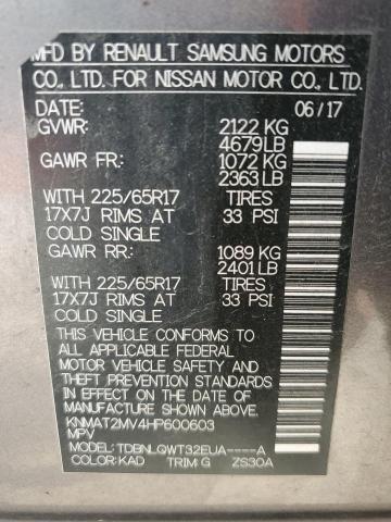 KNMAT2MV4HP600603 - 2017 NISSAN ROGUE S GRAY photo 13