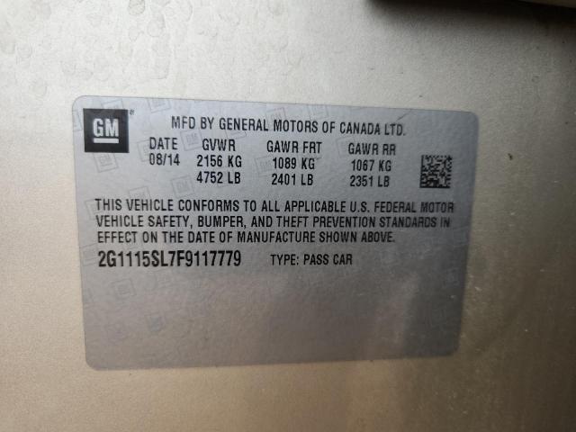 2G1115SL7F9117779 - 2015 CHEVROLET IMPALA LT ბეჟი ფოტო 13