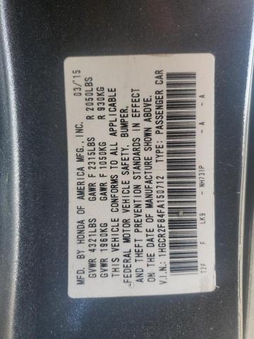 1HGCR2F84FA150712 - 2015 HONDA ACCORD EXL BLACK photo 12