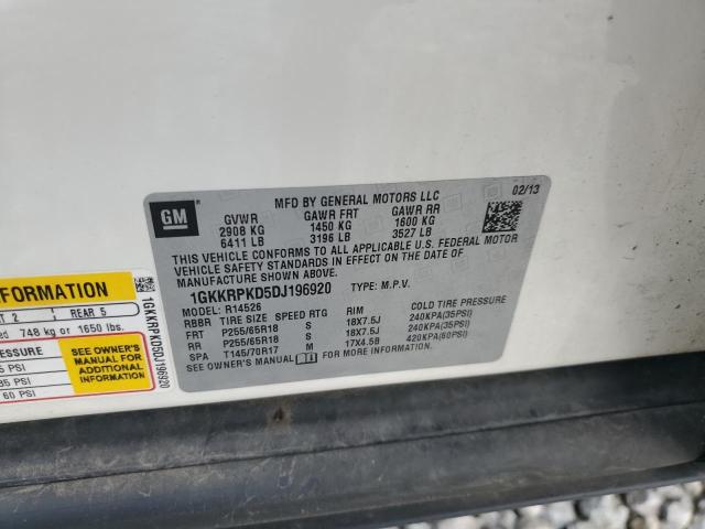 1GKKRPKD5DJ196920 - 2013 GMC ACADIA SLE 白色 照片 13