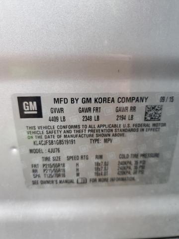 KL4CJFSB1GB519191 - 2016 BUICK ENCORE CONVENIENCE 银色 照片 13