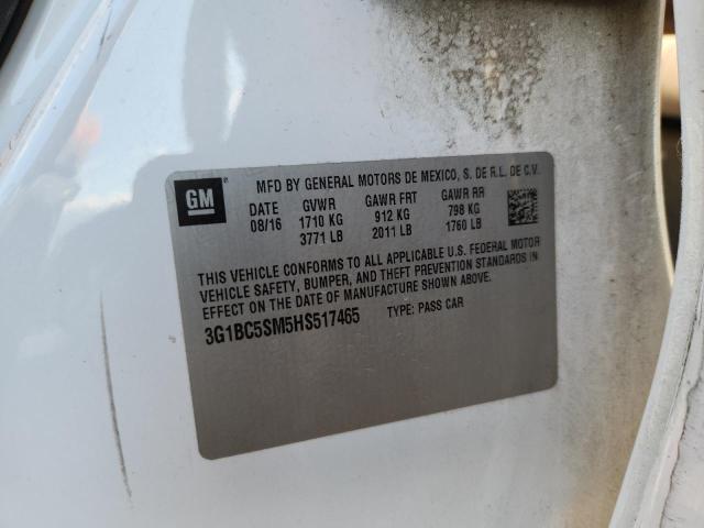 3G1BC5SM5HS517465 - 2017 CHEVROLET CRUZE LS Weiß Foto 12